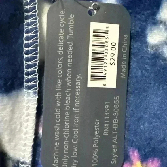 NWT! Large MAYFAIR Womens Blue Sheep Minky Fleece Lounge Pajama Pants - Picture 4 of 7